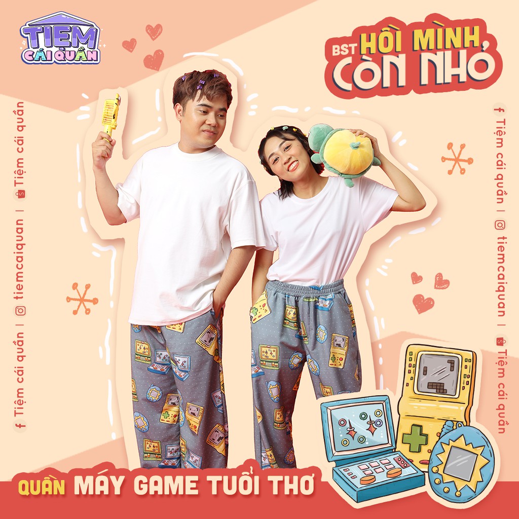 Quần hoạ tiết MÁY CHƠI GAME by Tiệm cái quần