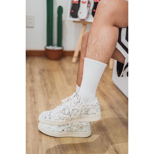 Vớ Cao Trơn Bắp Chất Liệu 80% Cotton Mang Lại Cảm Giác Thoáng Khí.