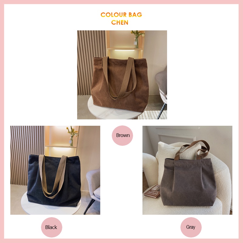 Túi đeo vai ChenHua basic túi xách nữ vải canvas a4 đi chơi du lịch phong cách ulzzang hàn quốc đẹp TX149