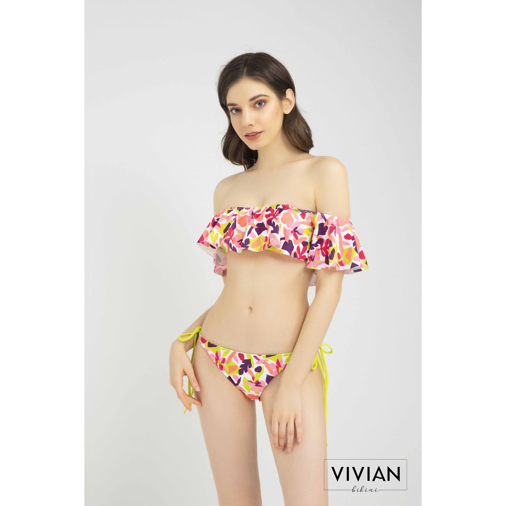 Áo bơi Nữ VIVIAN kiểu dáng trễ vai dây choàng cổ- màu Floral - VS144_FLO