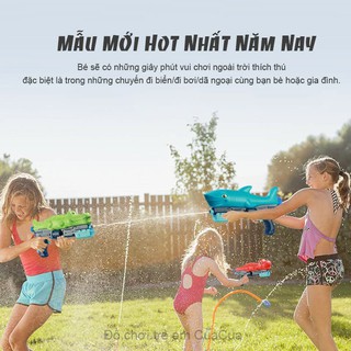 Súng nước cá mập, cá sấu, khủng long (Súng bắn nước đồ chơi trẻ em, phun nước xa an toàn cho bé) hình cá mẫu 2021