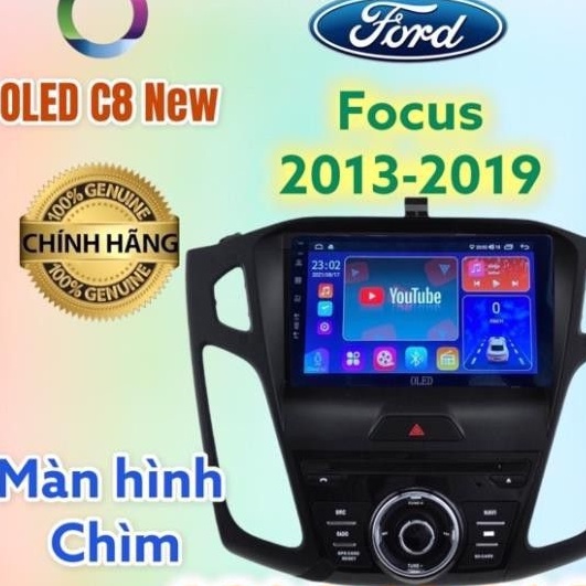 Màn hình android OLED C8 New theo xe Focus 2013- 2019 kèm dưỡng và jack zin