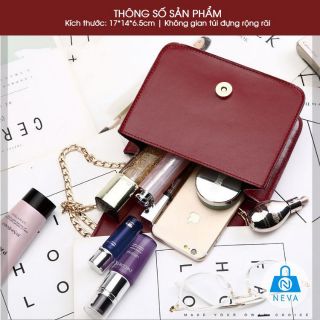 Túi đeo chéo mini phối dây xích