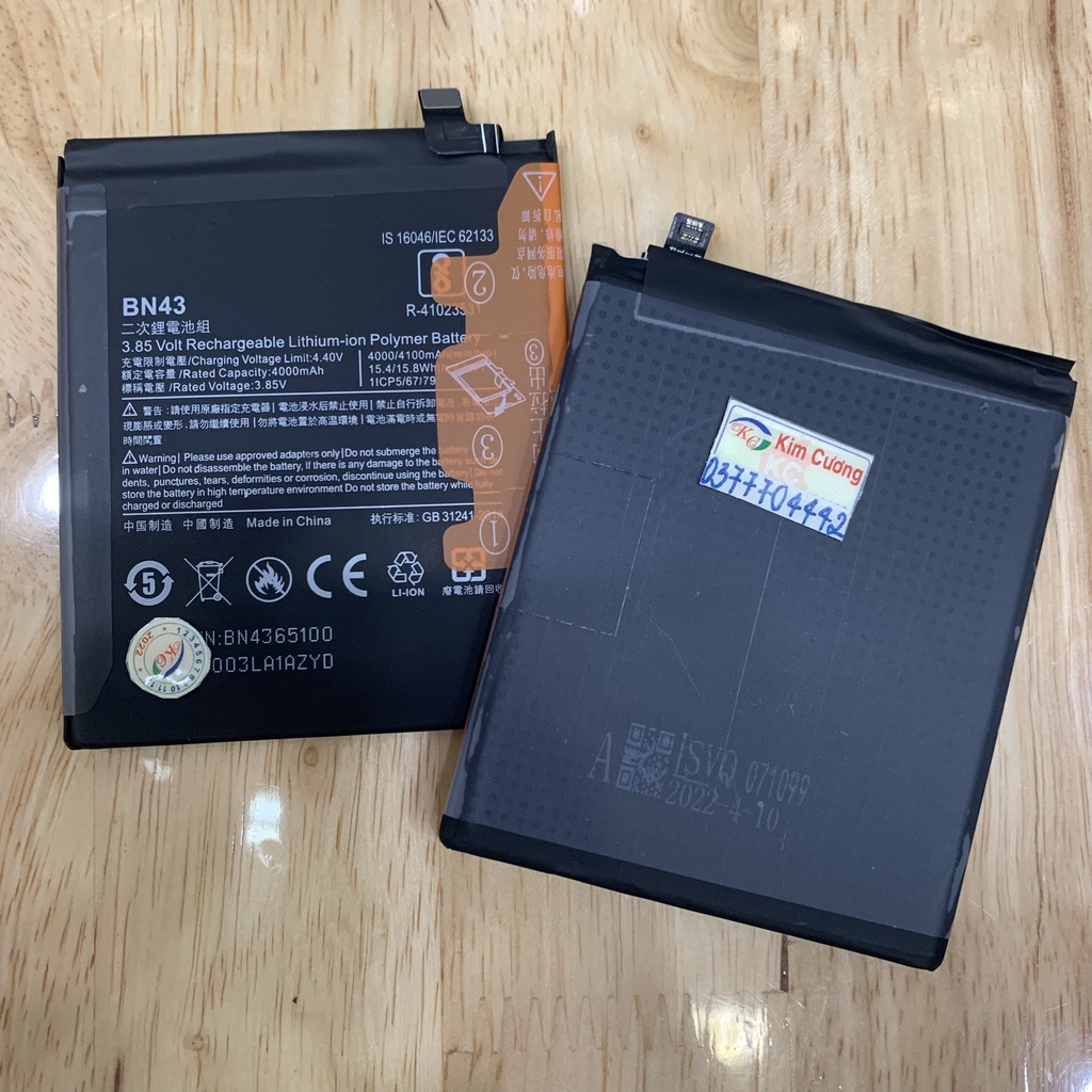 pin bn43 dành cho các dòng điện thoại mi note 4x