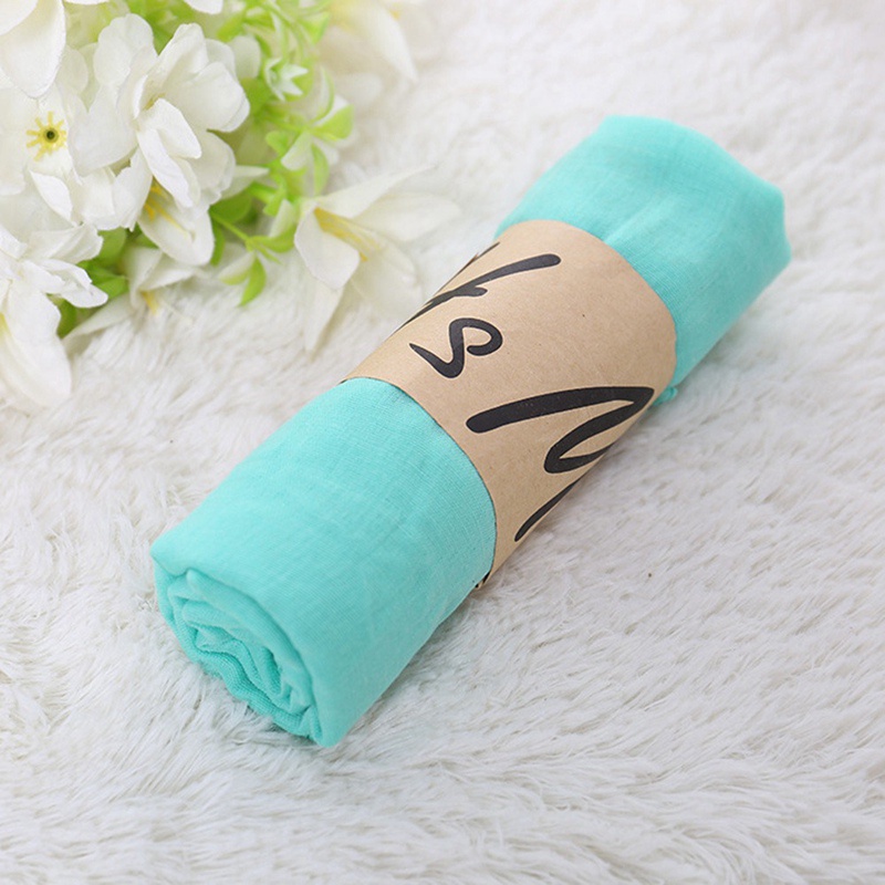 Khăn Choàng cotton Và linen Màu Xanh Dương/180*50All Mới