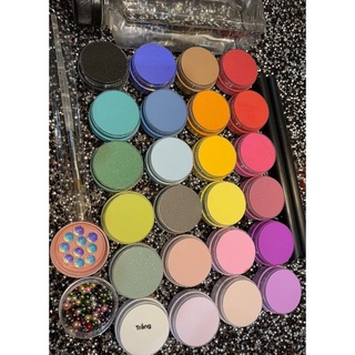 Bột Nail Set 24 hũ bột 10gram chuyên đắp hoa bột nail.