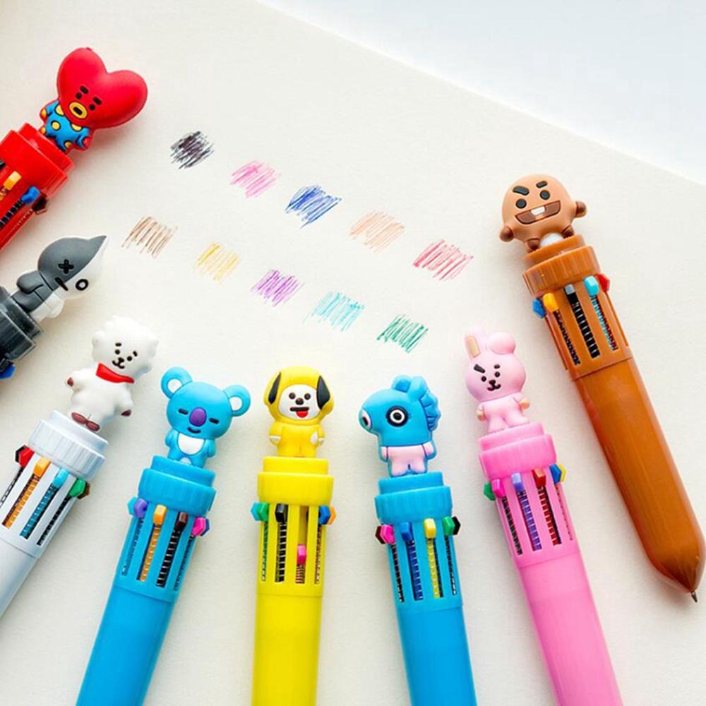Bts bt21 bút bi hình bt21 10 màu đa năng