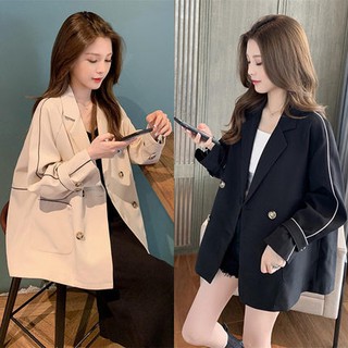 Ảnh thật 4 hình cuối-2W368.Áo blazer mùa thu phối line kiểu mới