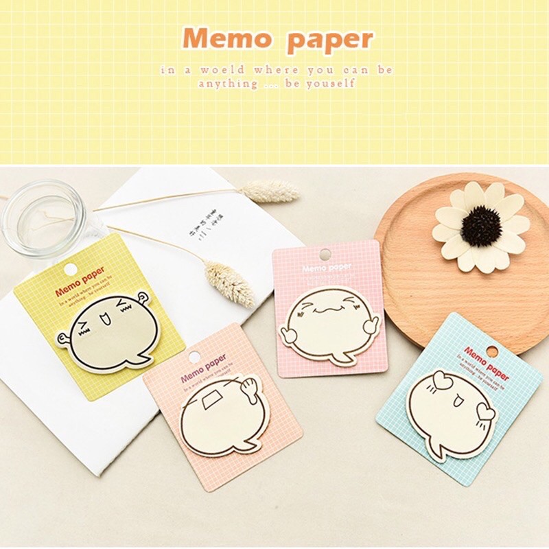 5 xấp giấy ghi chú họa tiết Emoji (20-25 tờ)