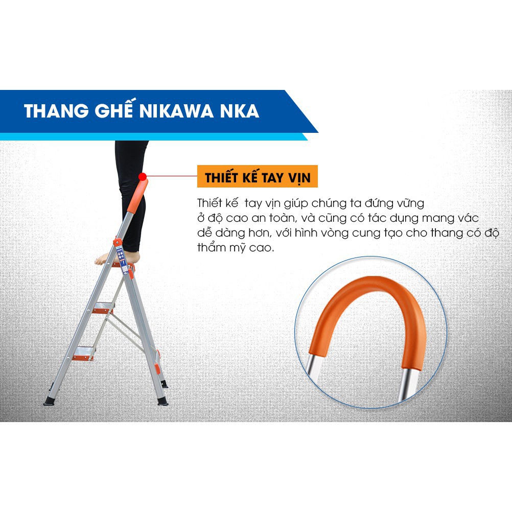 [HÀNG CHÍNH HÃNG] Thang nhôm ghế Nikawa Nhật Bản NKA-05