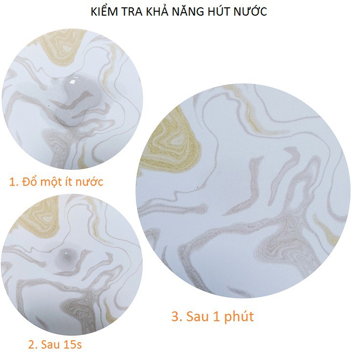 Set 6 miếng lót ly, đế lót ly cốc chất liệu Ceramic cao cấp