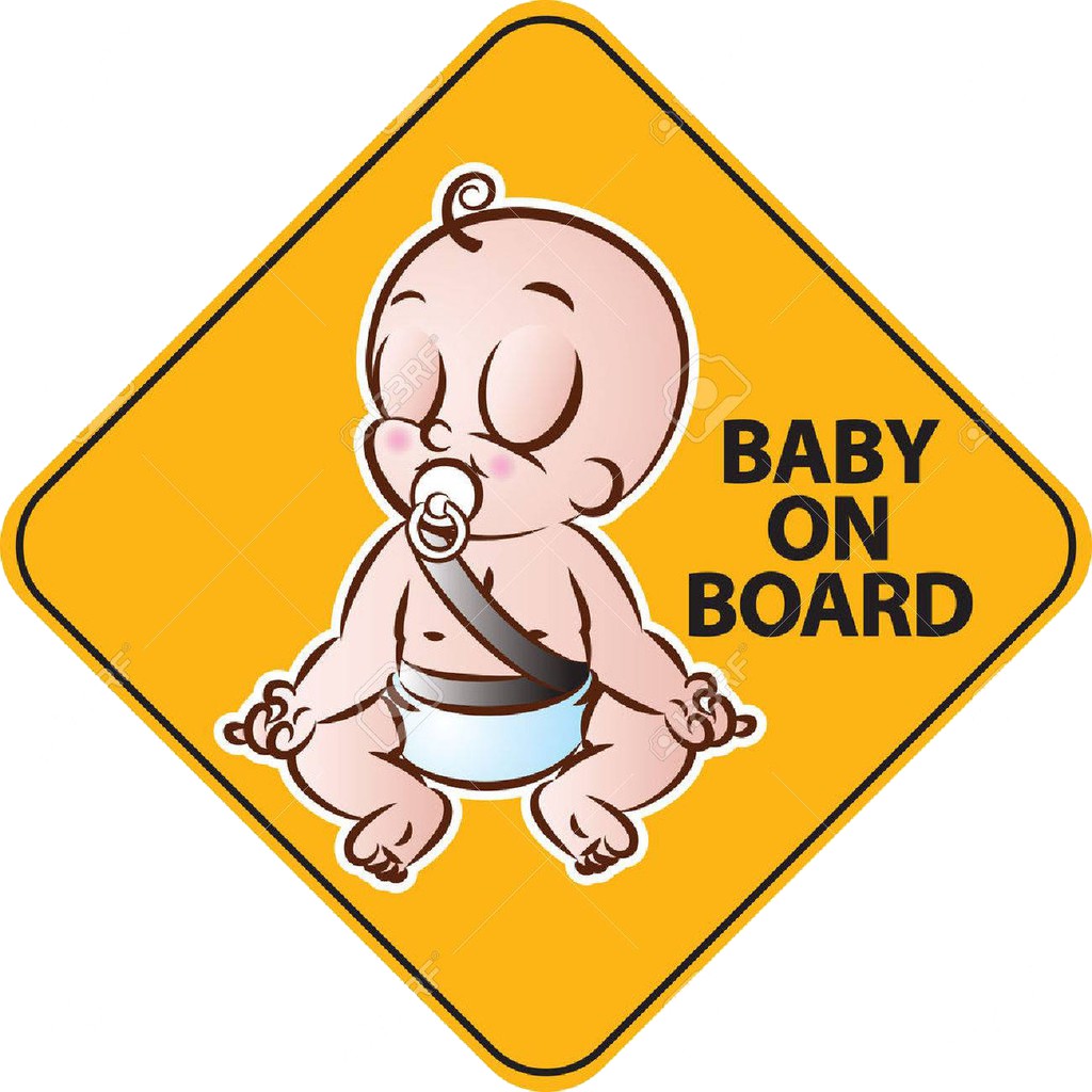 STICKER, DECAL HÌNH DÁN BABY IN CAR, BABY ON BOARD