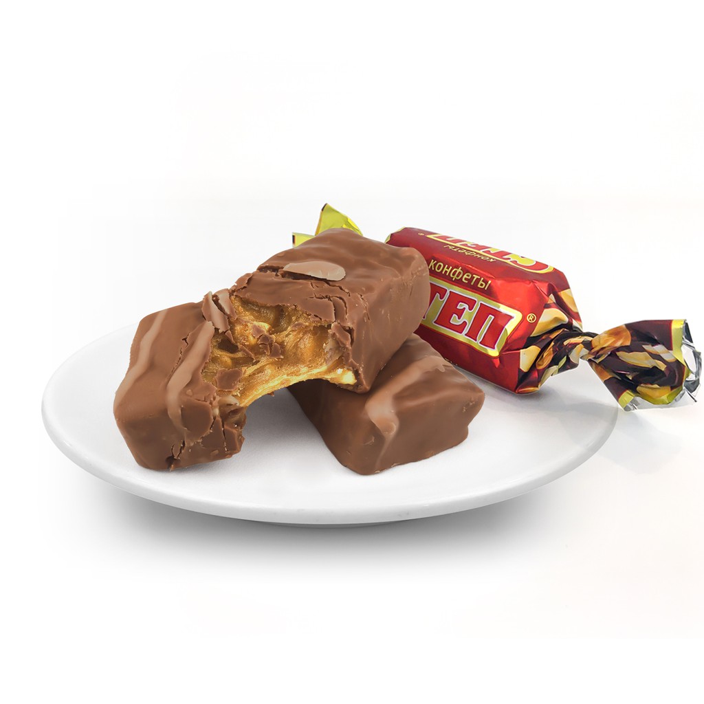 Kẹo Socola Nga Nhập Khẩu - Kẹo Lẻ Chocolate Nhân Lạc Golden Step Nhập Khẩu Nga - HSD: 12 tháng