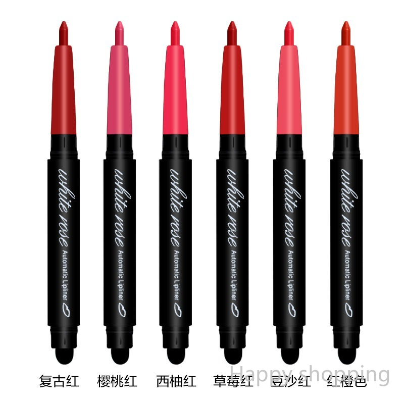 (Hàng Mới Về) Set 6 Chì Kẻ Viền Môi Dưỡng Ẩm Lâu Trôi Kèm Cọ Tiện Dụng | BigBuy360 - bigbuy360.vn