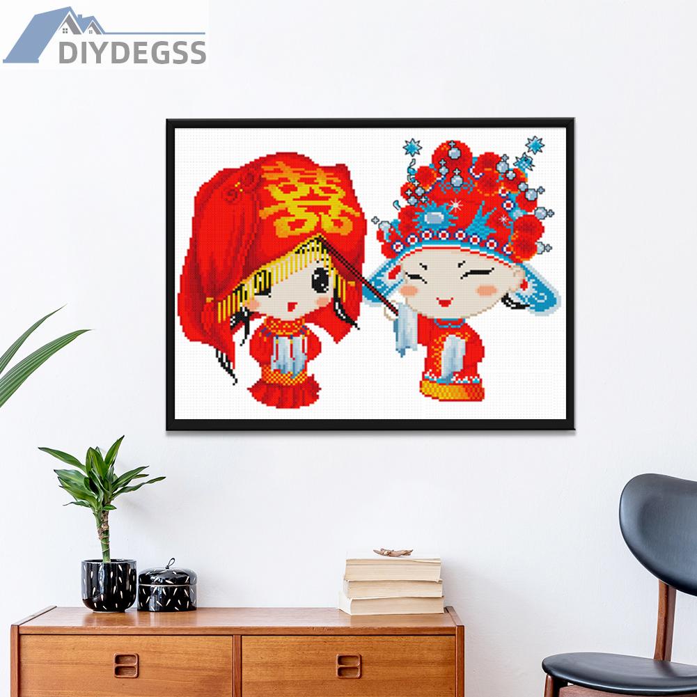 Bộ Tranh Thêu Chữ Thập Diy Hình Cô Dâu Chú Rể 11ct 2