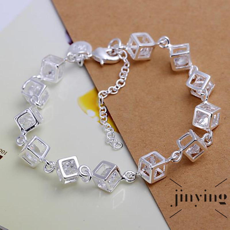 GETNOIVAS Vòng tay mạ bạc 925 dạng chuỗi xích thời trang