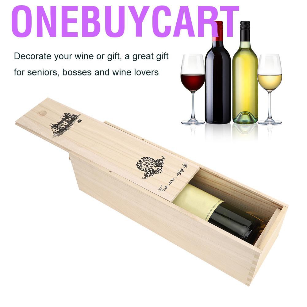 Onebuycart Retro Red Wine Bottle Box Portable Delicate Wooden Storage Container Gift Cas HG