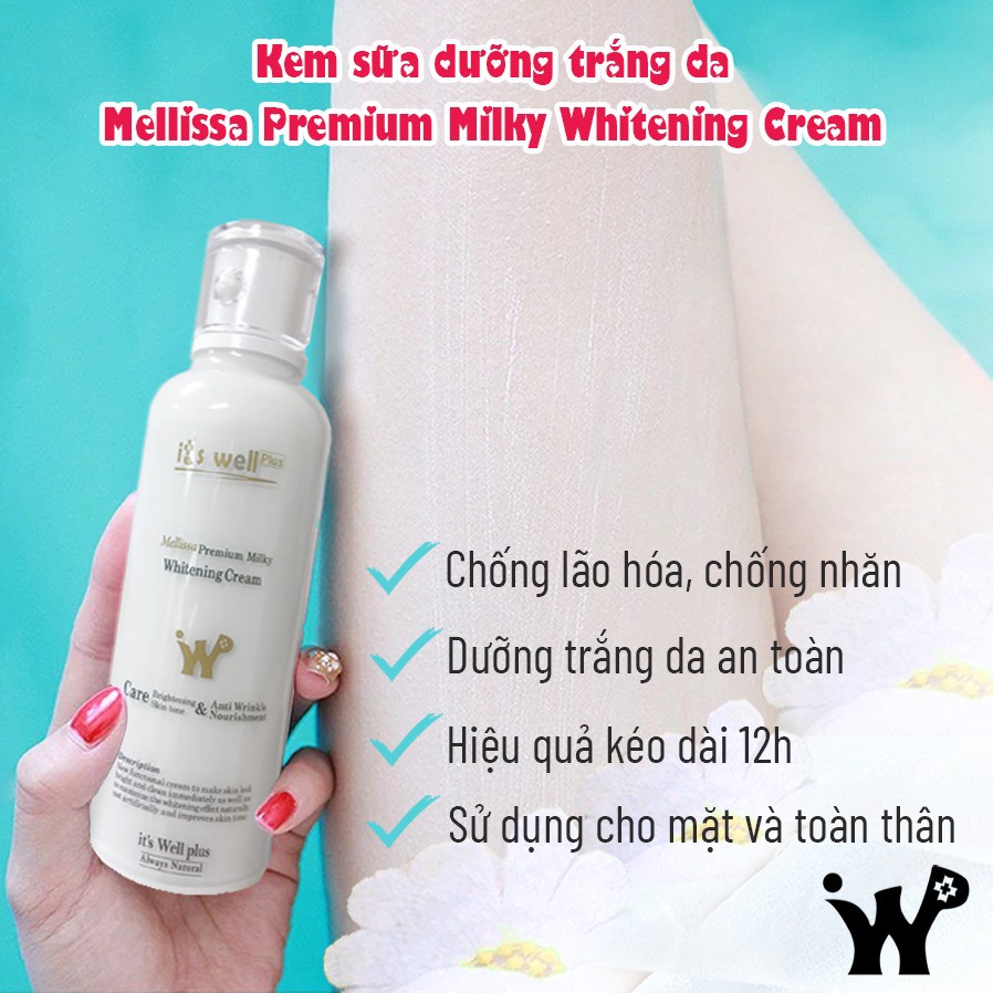 Kem trắng da tức thì, siêu dưỡng trắng an toàn không Parabel - It's Well Plus 100ml  (Tặng 01 Sữa rửa mặt 150)