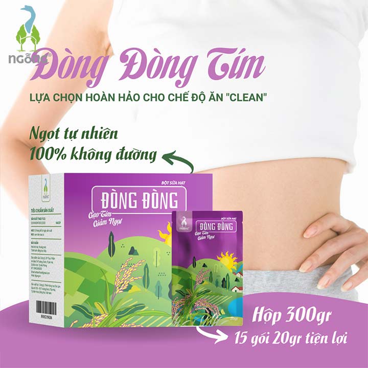 Bột Sữa Hạt Dinh Dưỡng Đòng Đòng Tím Gạo Lứt Tím Hộp 300gr