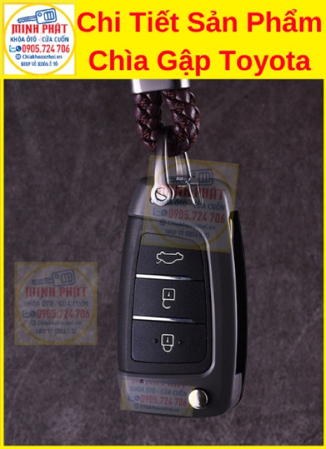 Chìa Khoá Gập Xe Toyota Innova, Vios, Fortuner, Camry, Corolla Altis, Yaris, Hilux