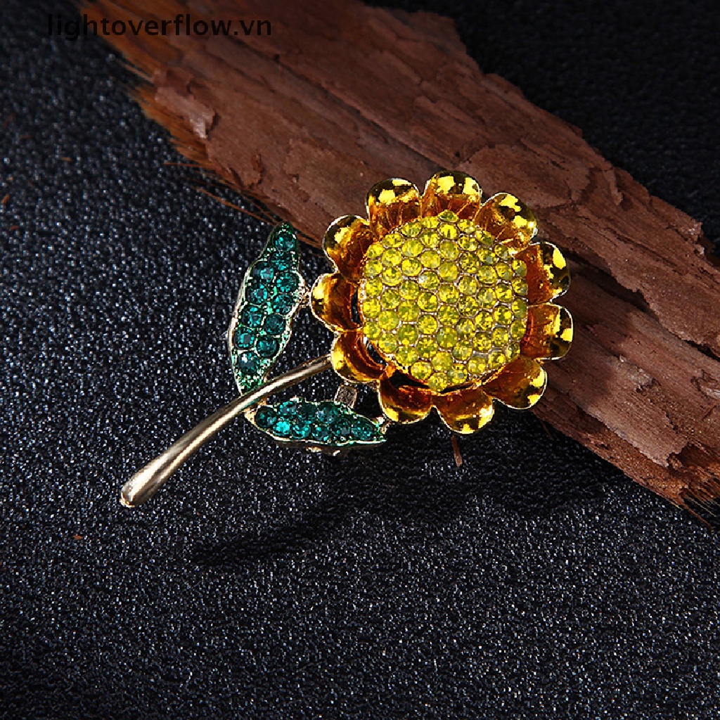 Ghim Cài Áo Hình Hoa Hướng Dương Đính Pha Lê Sang Trọng