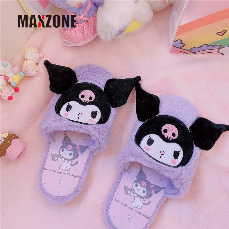 Dép Đi Trong Nhà Mềm Mại Chống Trượt Giữ Ấm Mùa Đông Hình Cinnamoroll My Melody Kuromi Purin KT Dễ Thương Cho Trẻ
