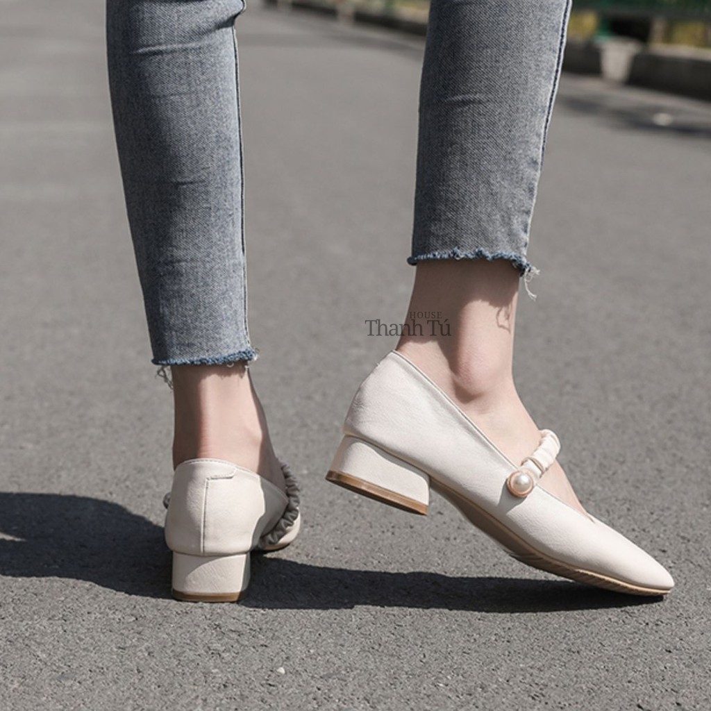 🔥Ảnh thật🔥Giày Vintage Mary Jane Quai Nhún Hàn Quốc❄Giày Búp Bê Đế Bệt Phong Cách Lolita Nhật Bản❄Đế Cao 3P | BigBuy360 - bigbuy360.vn