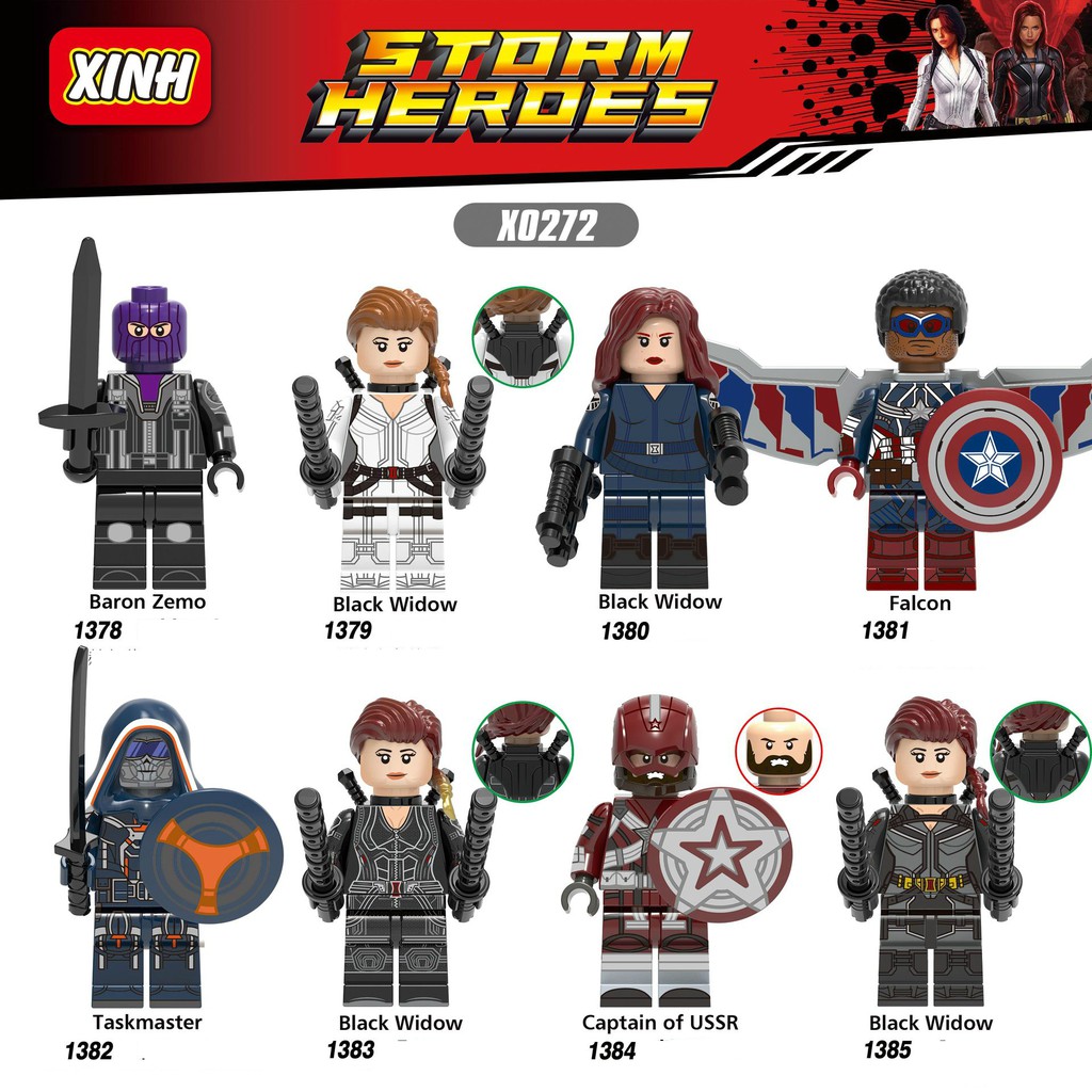 Minifigures Marvel DC MCU Các Mẫu Nhân Vật Taskmaster Blackwidow WinterSoldier Falcon X0272