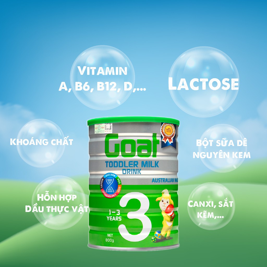 Combo 6 Hộp Sữa Dê Goat Toddler Milk 3 ROYAL AUSNZ Bổ Sung Dinh Dưỡng Cho Bé 800g/hộp