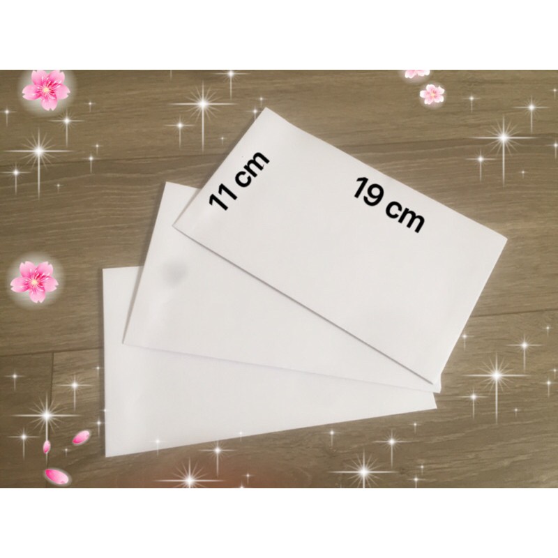 Combo 03 Phong bì trắng, bao thư trắng mừng đám cưới, tiền, văn bản.. (giấy dày dặn), ngang 19cm x  cao 11cm