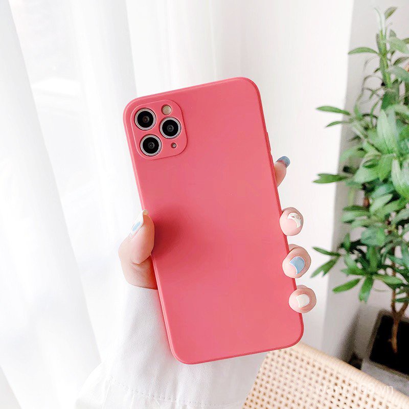 Ốp lưng iphone trơn dẻo cạnh vuông dành cho ip 6/7/8/plus/x/xr/xs/11/12/13//14/pro/max - e196