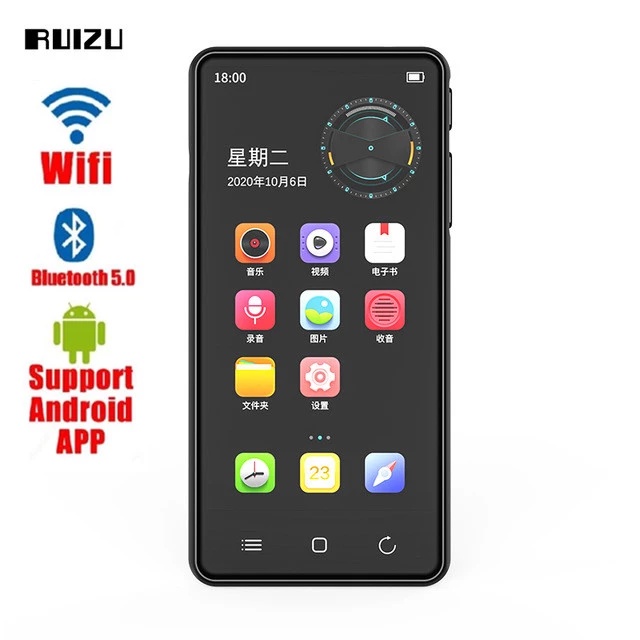 MÁY NGHE NHẠC XEM PHIM RUIZU H8 WIFI ANDROID BLUETOOTH 5.0 MÀN HÌNH 4.0IN 16GB LOA NGOÀI, FM, E-BOOK, RECORDER, VIDEO