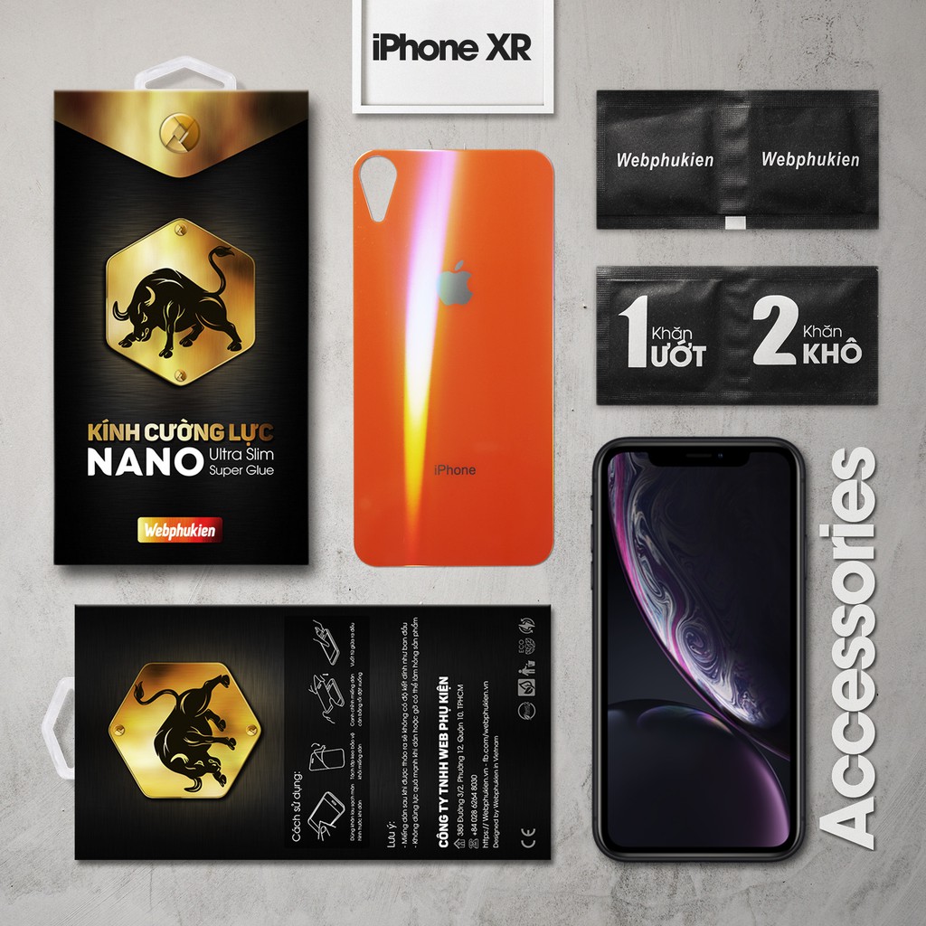 [Mã ELFLASH5 giảm 20K đơn 50K] Cường lực iPhone XR hiệu Webphukien mặt sau