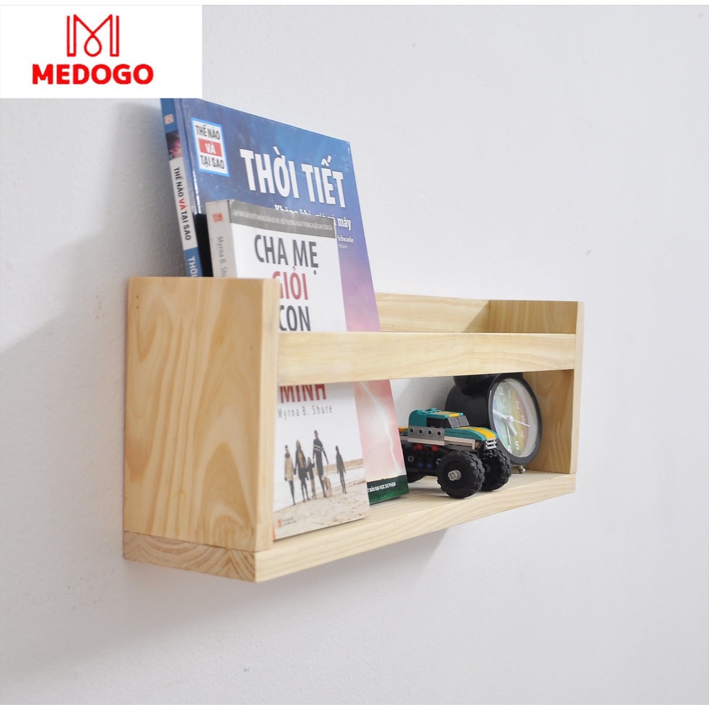 Kệ gỗ MEDOGO treo tường chữ U loại 2 tiện lợi, thiết kế mới, kệ trang trí
