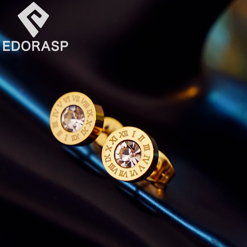 [FreeShip] Bông tai nữ titan đá La Mã thời trang E4-304 - CAM KẾT KHÔNG BAY MÀU