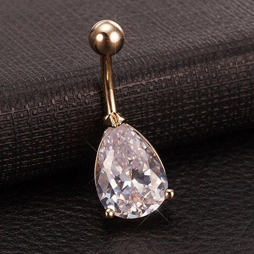 Khuyên rốn hình giọt nước đính kim cương thời trang cho nữ