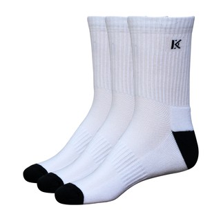 Combo 3 đôi vớ nam Cotton thể thao màu trắng DonaKein cổ cao 16 cm