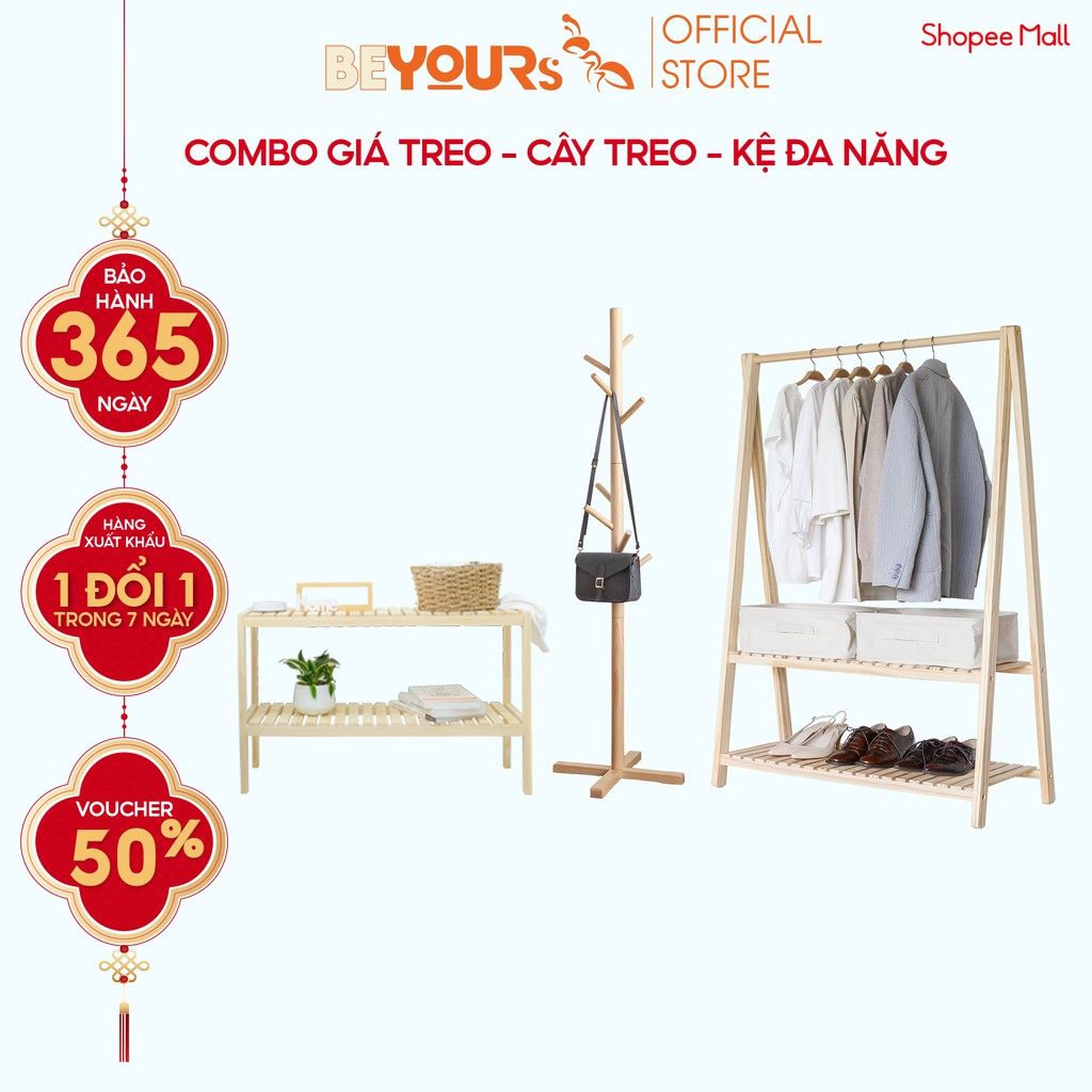 [Mã LIFEM250 giảm 12% tối đa 80K đơn 250K] Bộ Nội Thất Phòng Ngủ BEYOURs 02 A Hanger 2FL Nội Thất Lắp Ráp