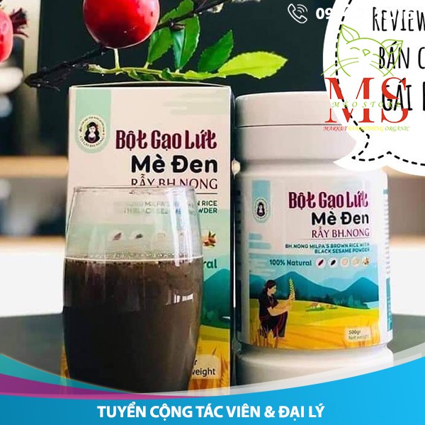 BỘT GẠO LỨT MÈ ĐEN RẪY BH.NONG (BỘT NGŨ CỐC GẠO LỨT) 500gr/hộp Lợi sữa, tăng cường sức khỏe sau sinh