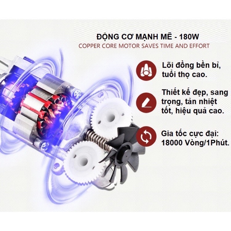 ⚡𝑭𝑹𝑬𝑬 𝑺𝑯𝑰𝑷⚡Máy Đánh Trứng Cầm Tay 7 Tốc Độ Công Suất 180W