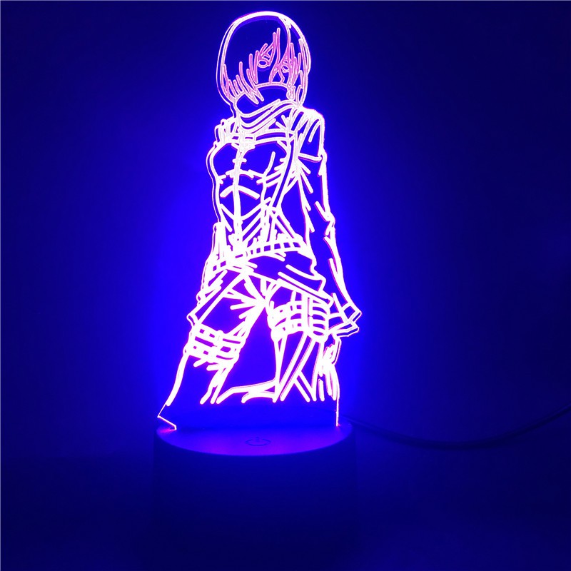 Đèn Acrylic Mô Hình Nhân Vật Phim Attack On Titan Có Điều Khiển Từ Xa