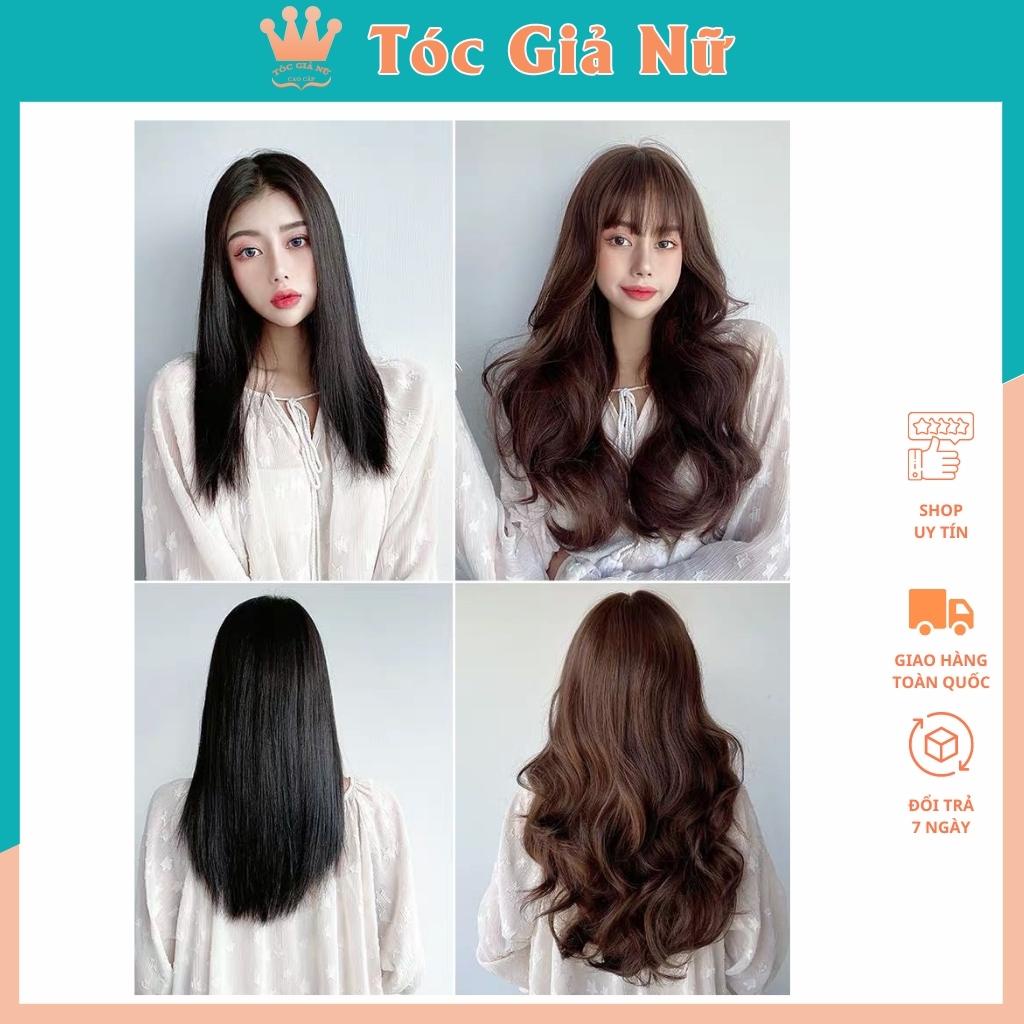 Tóc giả nữ nguyên đầu xoăn dài đẹp, loại cao cấp, tặng kèm lưới trùm tóc wig, c8263