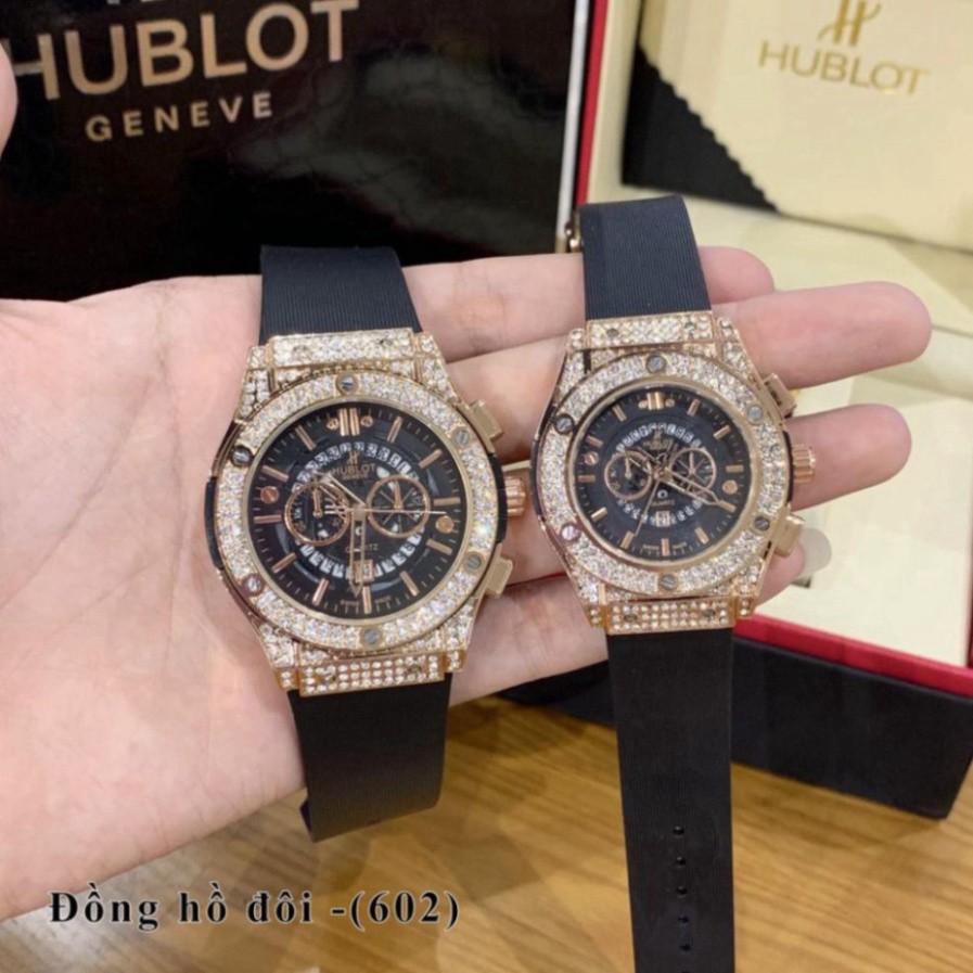 (hublot.viền trơn)  Đồng Hồ Thời Trang Nam Nữ Hublot Cặp Đôi - Dây Hương Vani Cao Cấp - DH602 - Bảo hành 12 tháng