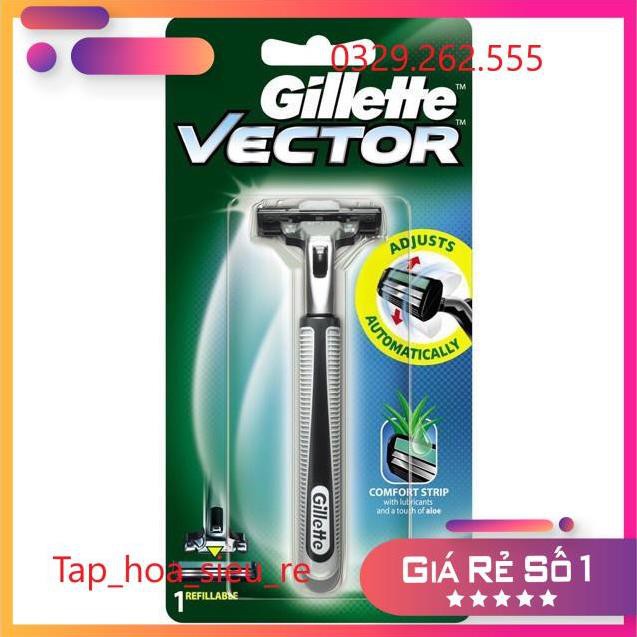(Rẻ Vô địch) (Chính hãng)Bộ cán dao và lưỡi dao cạo râu Gillette Vector
