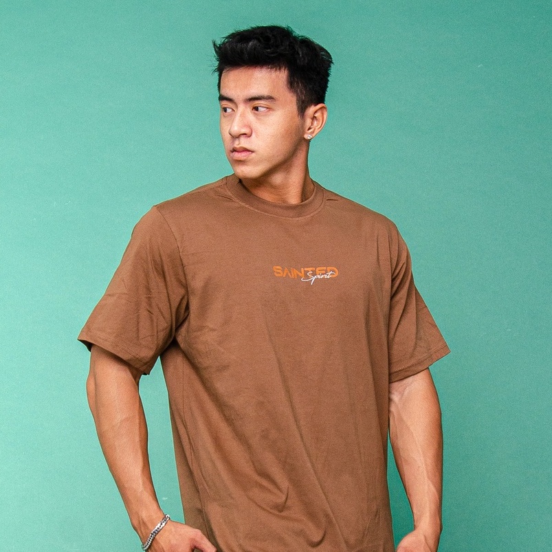Áo thun oversized Signature SAINTED tay ngắn unisex cotton thoáng mát