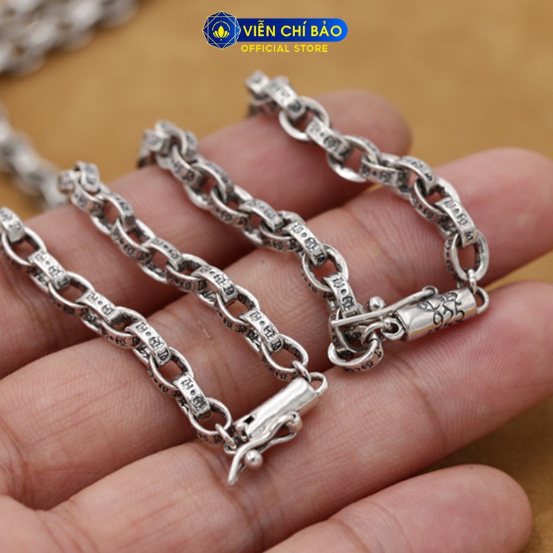 Dây chuyền bạc nam họa tiết chất liệu bạc Thái 925 khỏe khoắn nam tính thương hiệu Viễn Chí Bảo D100036