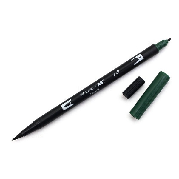 Bút lông cọ hai đầu Tombow ABT Dual Brush Pen - Brush/ Bullet - Hunter Green (249)