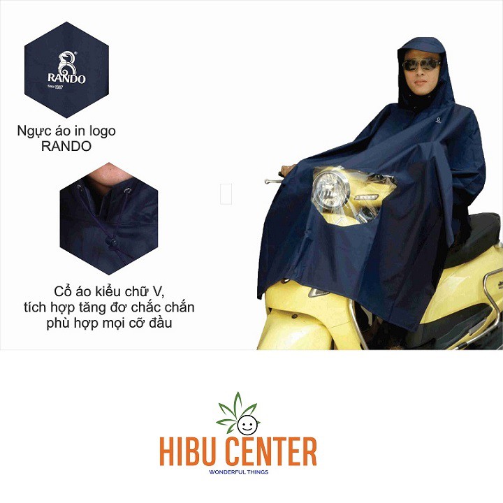 Áo Mưa RANDO Poncho Vải Best Có Kiếng| Tiện Dụng Khi Đi Ban Đêm | hibucenter