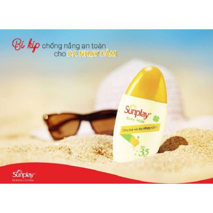 [Mã COSGLORIAT4 -8% đơn 250K] Sữa chống nắng cho bé và da nhạy cảm Sunplay Baby Mild SPF 35, PA++ 30g