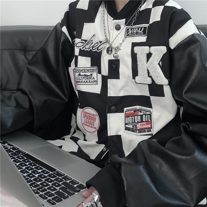 Checkered Varsity Jacket